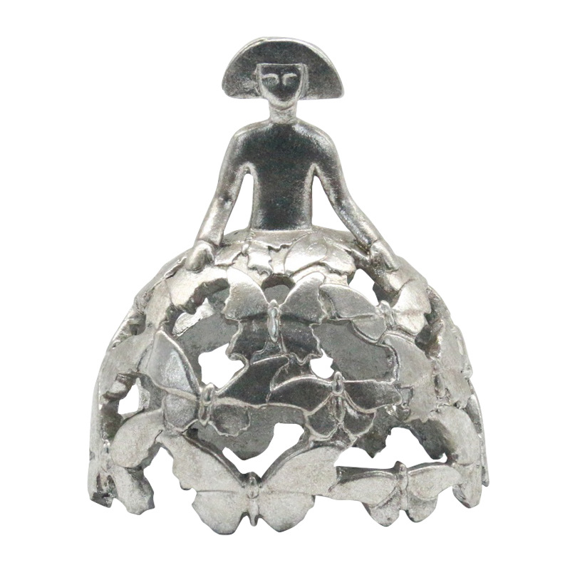 Elegant Silver Resin Statue | Handcrafted Home Decor Sculpture with Butterfly Motif for Indoor Decoration