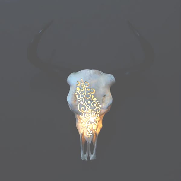 Illuminated Goat Head Wall Decor