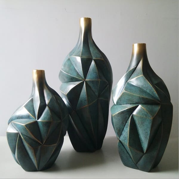 Abstract Glacier Design Artistic Polyresin Vase 