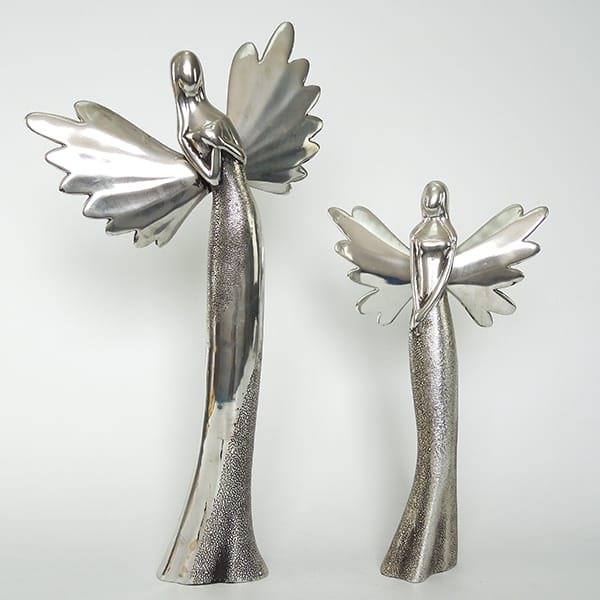 Resin Silver Plated Angel figurines statue