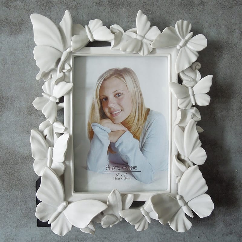 Resin White butterfly Photo frame