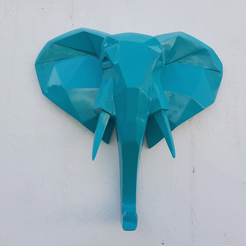 Polygon Elephant Head Wall Decor 