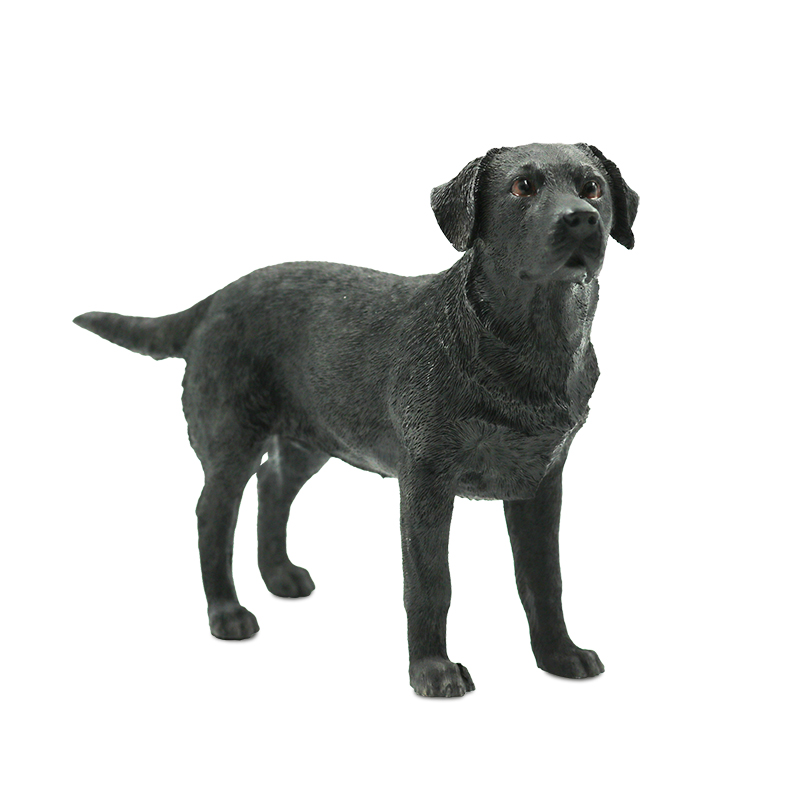 Resin standing black Labrador dog figurine